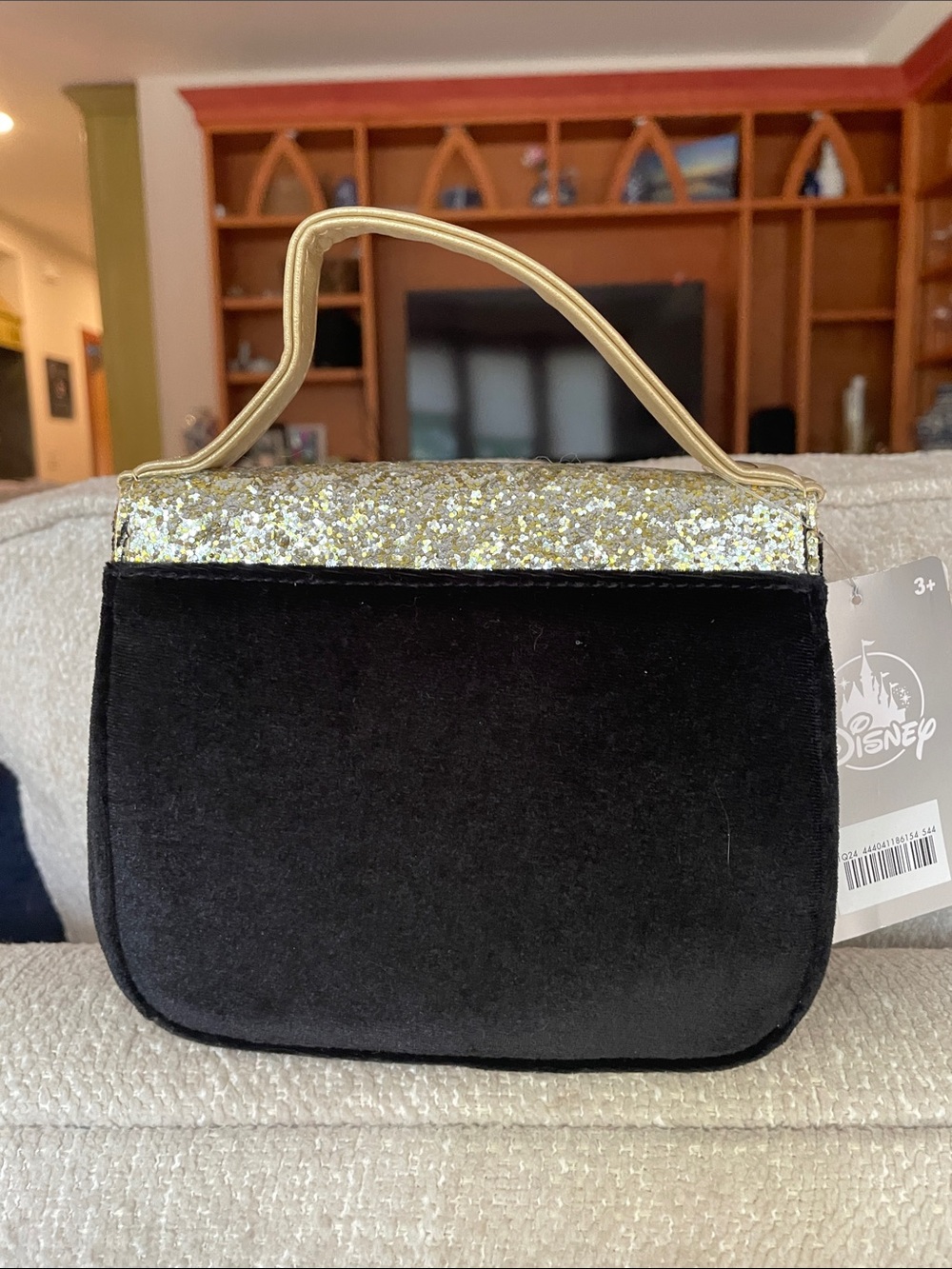 Disney Encanto NWT Glitter Floral Accent Top-Handle Girl’s Bag - Gold and Black - Picture 5 of 11